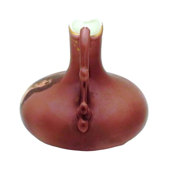 Antique Victorian 1890s Austria Enamel Portrait of Woman Mini Pitcher Vase - Picture 7 of 7